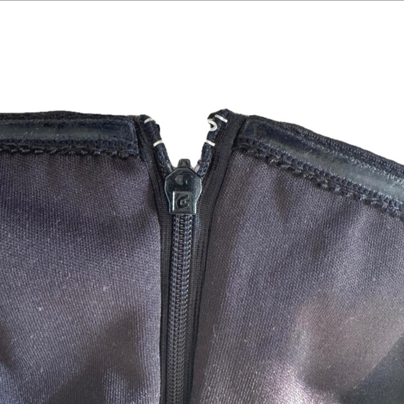 ✨*Brand New* Le Chateau Brown Stripe High-Low Ruffle Midi Dress - Size XL - Picture 7 of 13